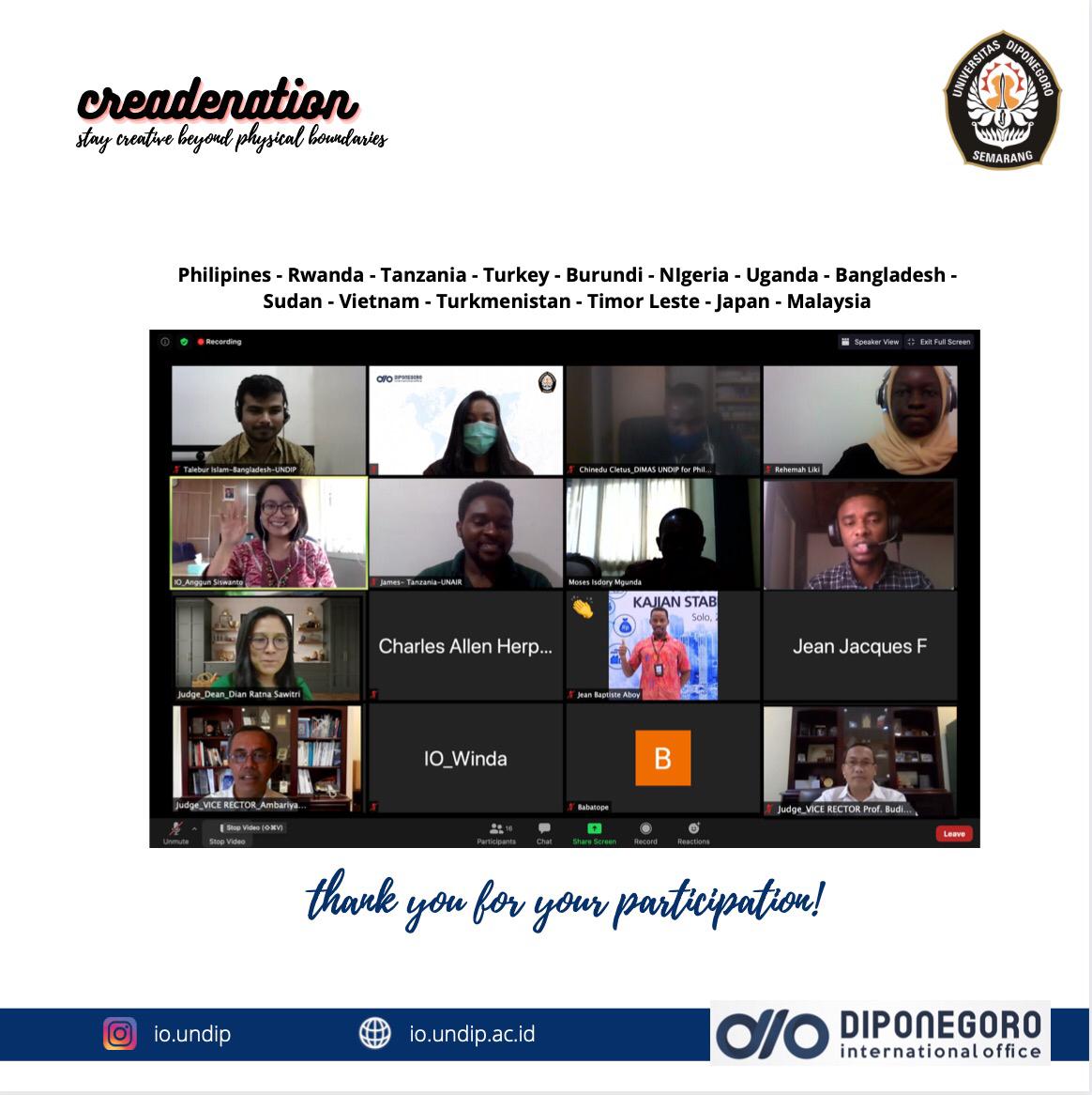 creadenation diselenggarakan oleh international office universitas diponegoro