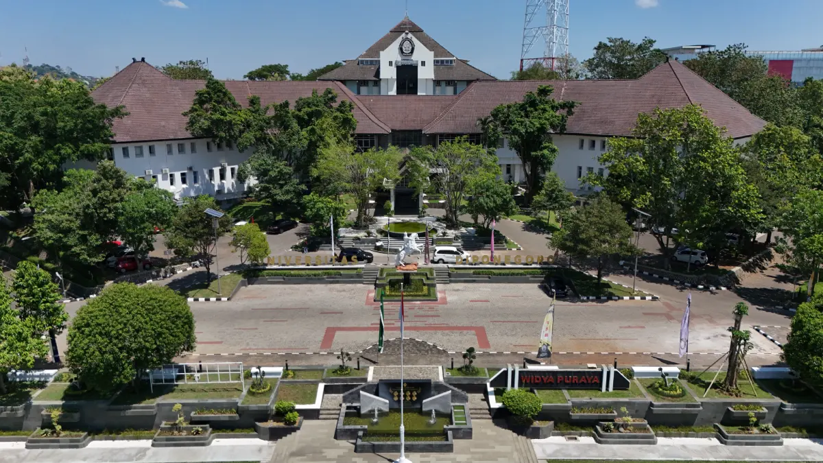 Panorama udara Gedung Widya Puraya Universitas Diponegoro Tembalang